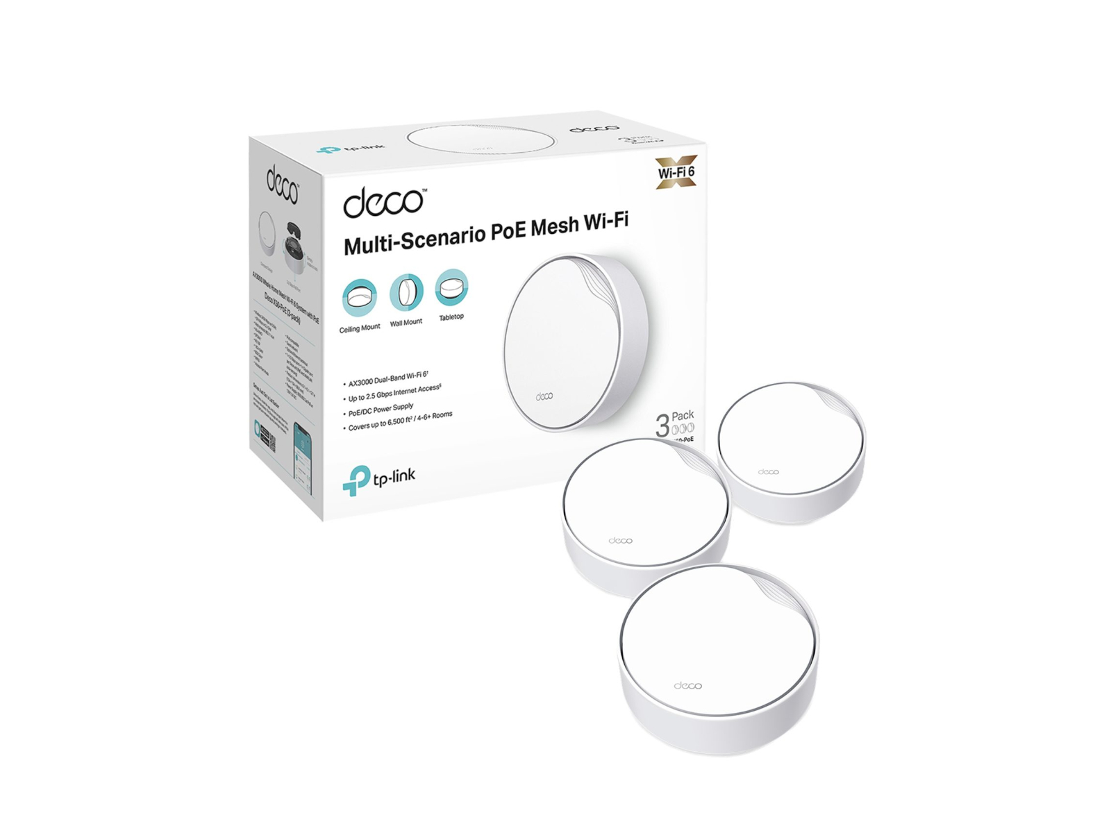 TP-Link Deco X50-PoE AX3000 mesh Wi-Fi 6, 3 pack